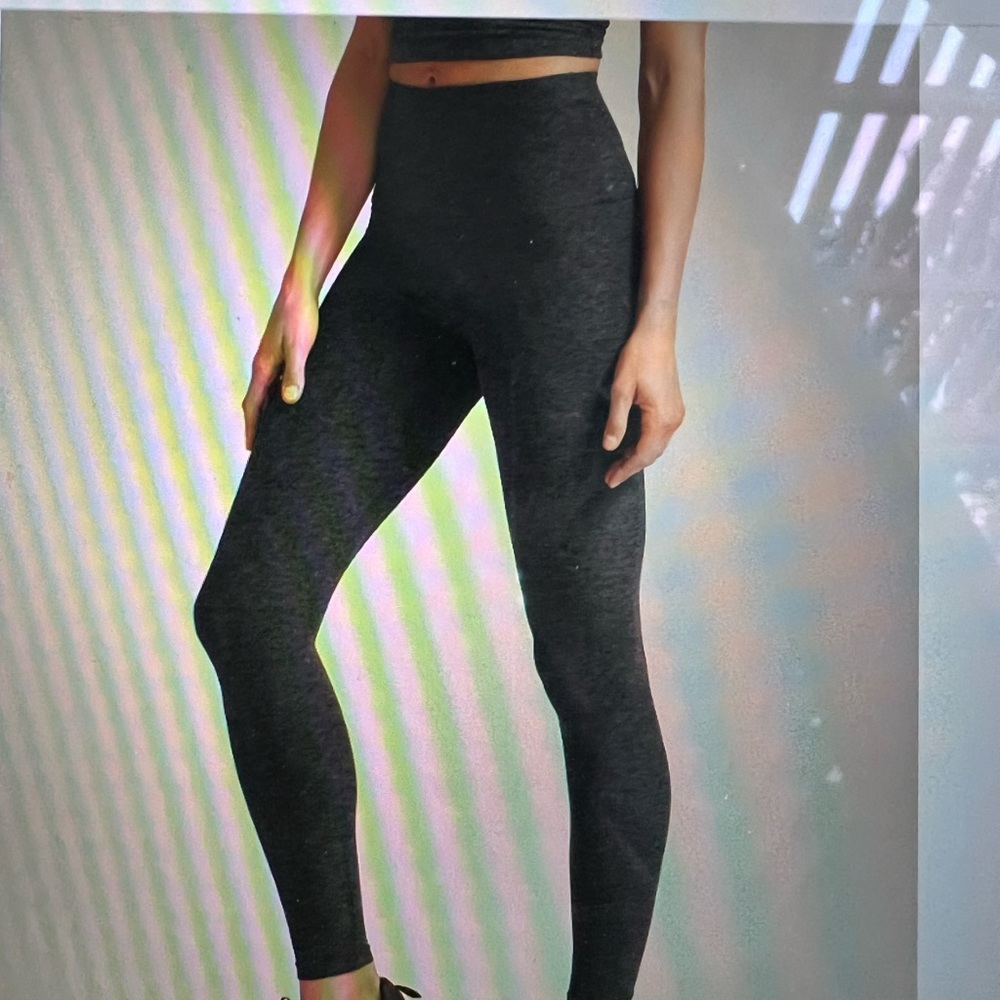 Beyond yoga black-charcoal spacedye long legging size small